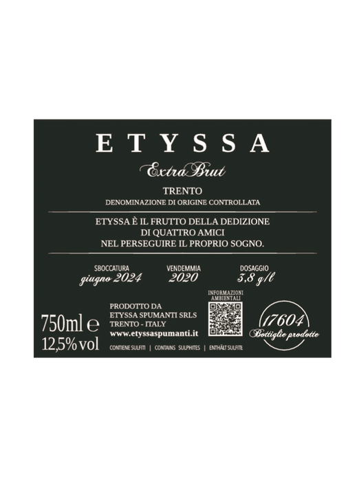 Etyssa Cuvée Nr. 9 Extra Brut Trento DOC 2020