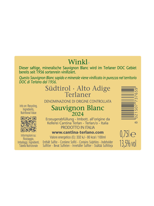 Kellerei Terlan DOC Terlaner Sauvignon Blanc Winkl 2024