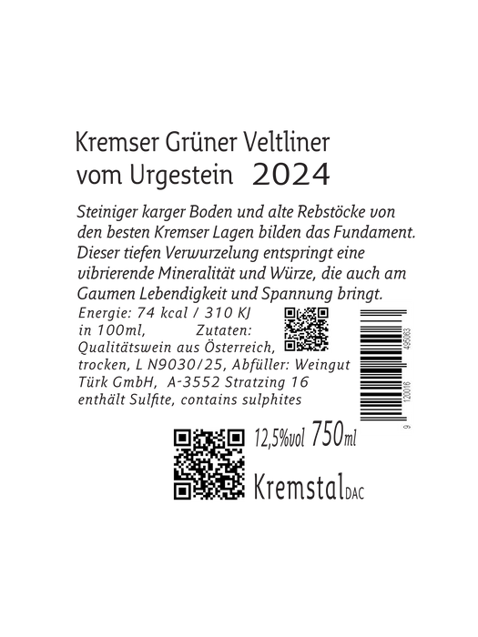 Türk Grüner Veltliner Vom Urgestein 2024