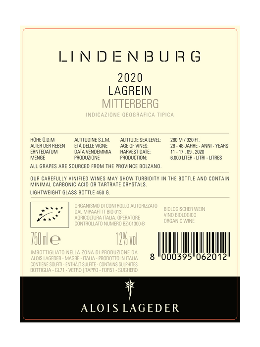 Alois Lageder Lagrein Lindenburg Bio 2020