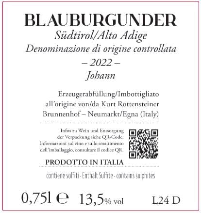 Brunnenhof Blauburgunder Johann 2022