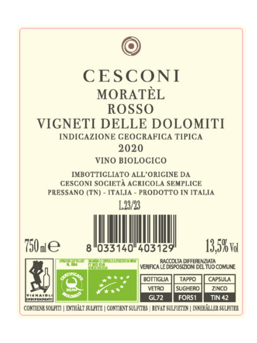 Cesconi Moratel Bio Rotwein 2021