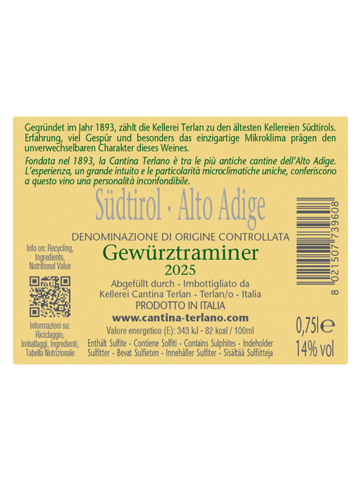 Kellerei Terlan Gewürztraminer 2025