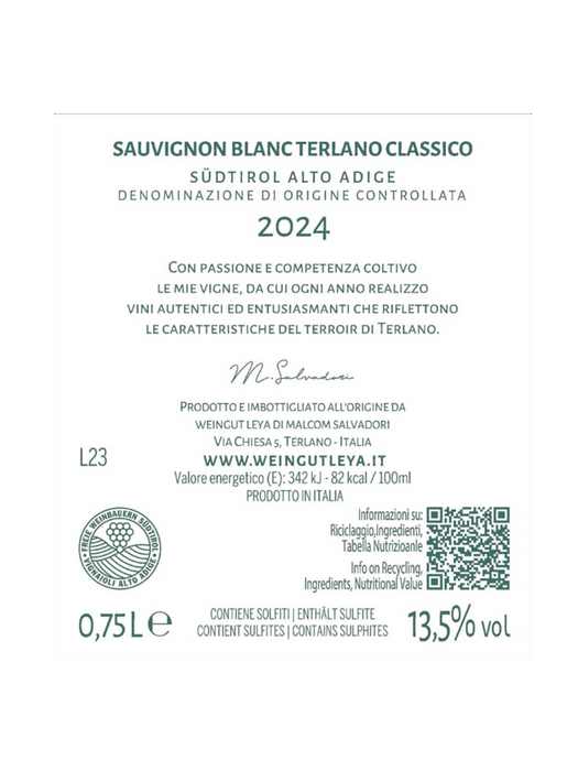 Leya DOC Terlaner Sauvignon Blanc 2024