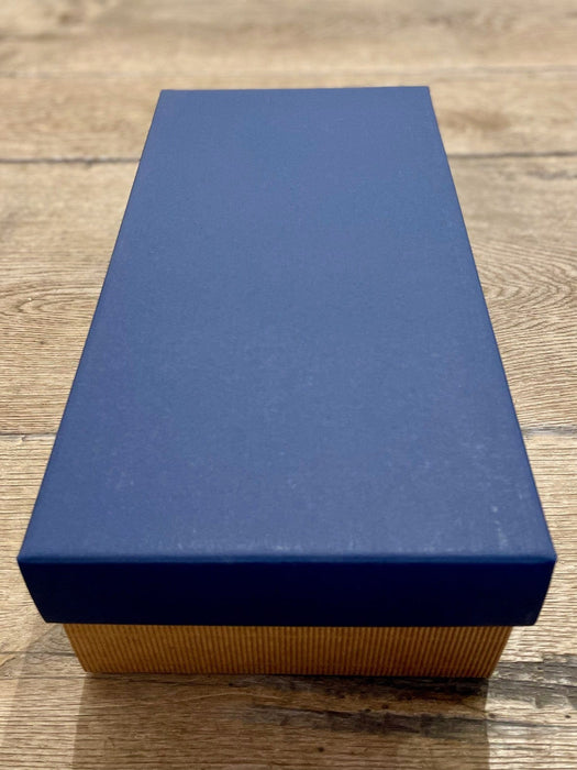 Präsentkarton mit blauem Deckel für 2 Flaschen